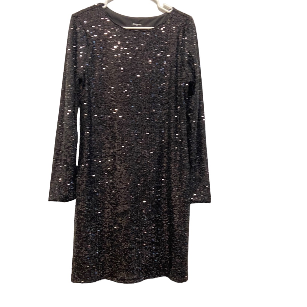 Express Black Sequin Long Sleeve Lined Dress. Sz Medium. Excellent Condition